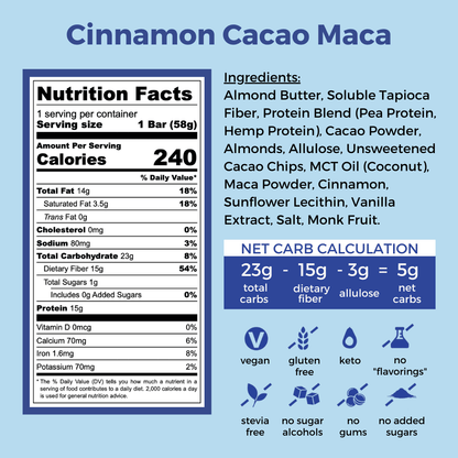 Cinnamon Cacao Maca Protein Bars